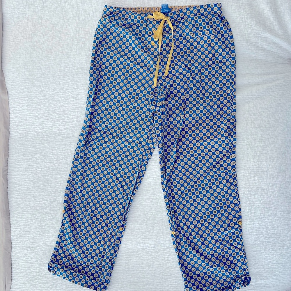 VERA BRADLEY RIVIERA BLUE WOMEN’S PAJAMA LOUNGE PANTS SIZE MEDIUM